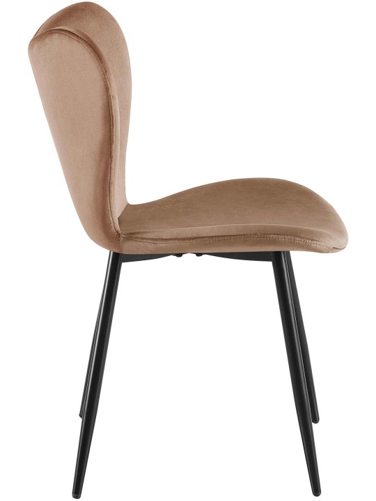 Silla de comedor Maika terciopelo, marrón