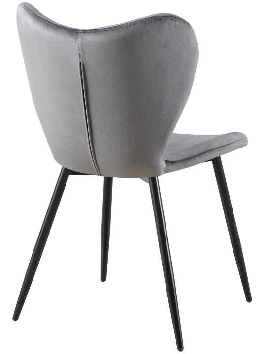 Silla de comedor Maika terciopelo, gris oscuro