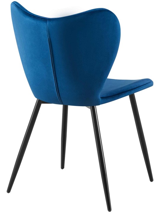 Silla de comedor Maika terciopelo, azul oscuro