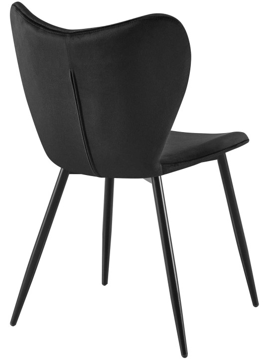 Silla de comedor Maika terciopelo, negro