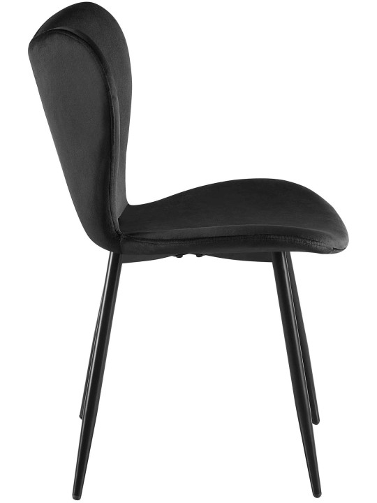 Silla de comedor Maika terciopelo, negro