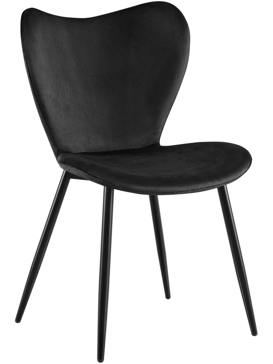 Silla de comedor Maika terciopelo, negro