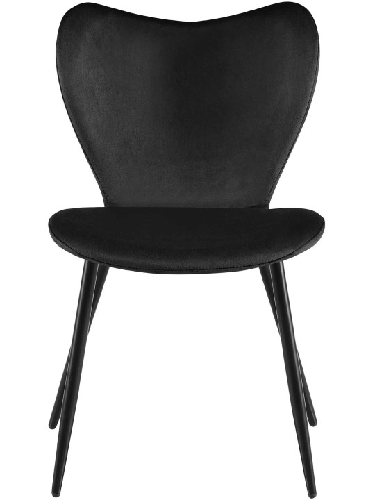 Silla de comedor Maika terciopelo, negro