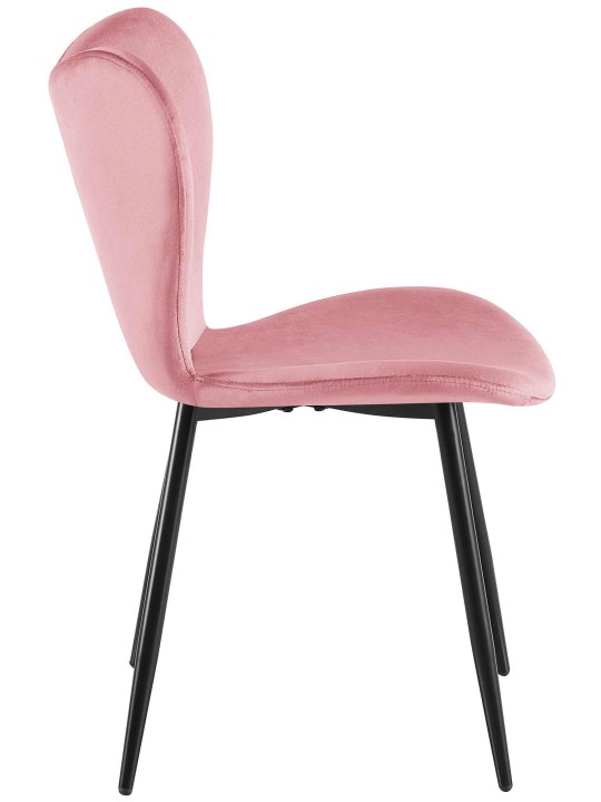 Silla de comedor Maika terciopelo, rosa