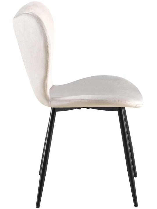 Silla de comedor Maika terciopelo, gris