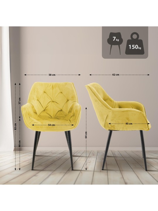 Silla Tanna Terciopelo, amarillo Silla Tanna Terciopelo, amarillo