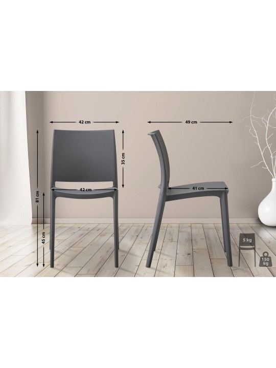 Silla Meton, gris oscuro Silla Meton, gris oscuro