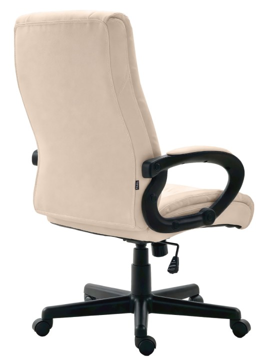 Silla de oficina XL Sparta piel sintética, crema