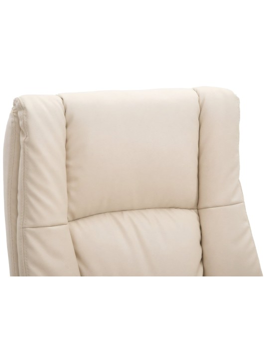 Silla de oficina XL Sparta piel sintética, crema