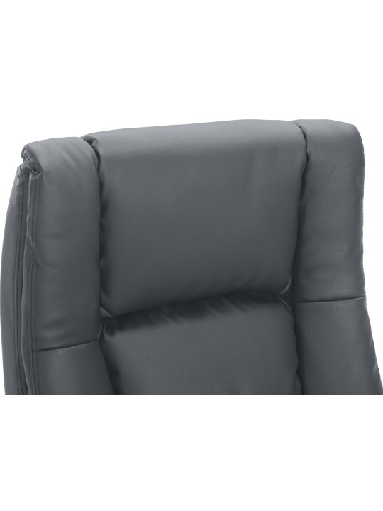 Silla de oficina XL Sparta piel sintética, gris
