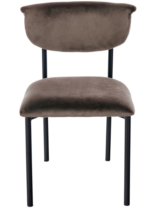Juego de 2 sillas de visita Gambell terciopelo, marrón