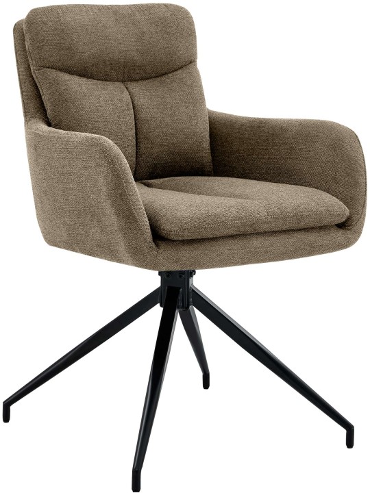 Silla de comedor Somers tela, marrón