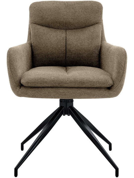 Juego de 2 sillas de comedor tela Somers, marrón