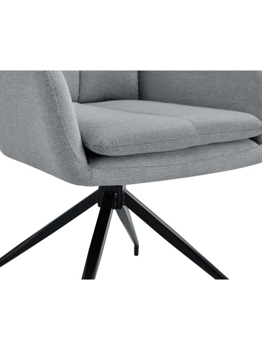 Juego de 2 sillas de comedor tela Somers, gris claro