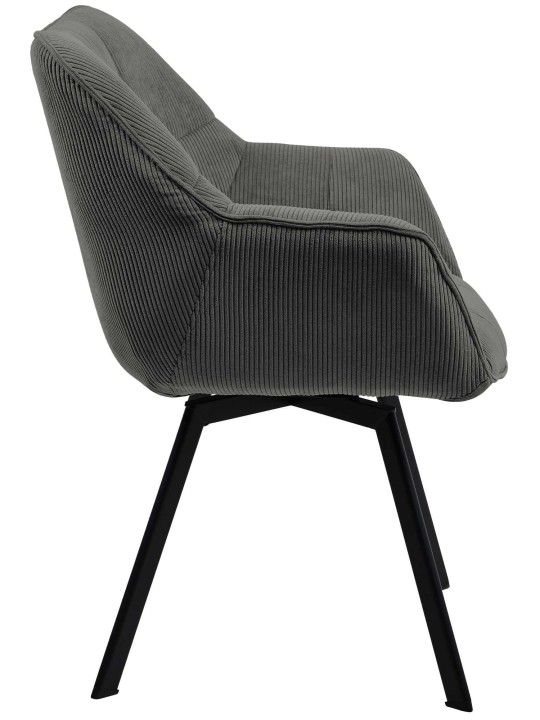 Silla de comedor Jordi Cord, gris oscuro