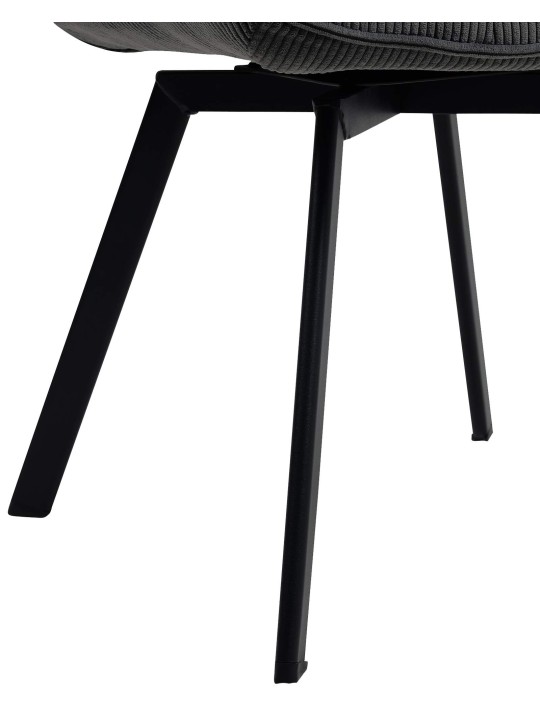 Silla de comedor Jordi Cord, gris oscuro