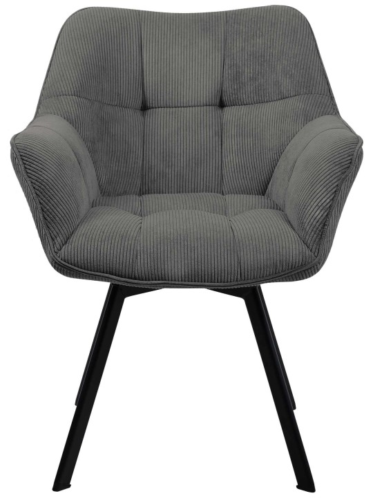 Silla de comedor Jordi Cord, gris oscuro