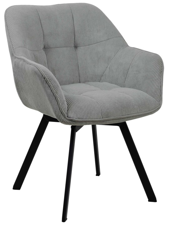 Silla de comedor Jordi Cord, gris