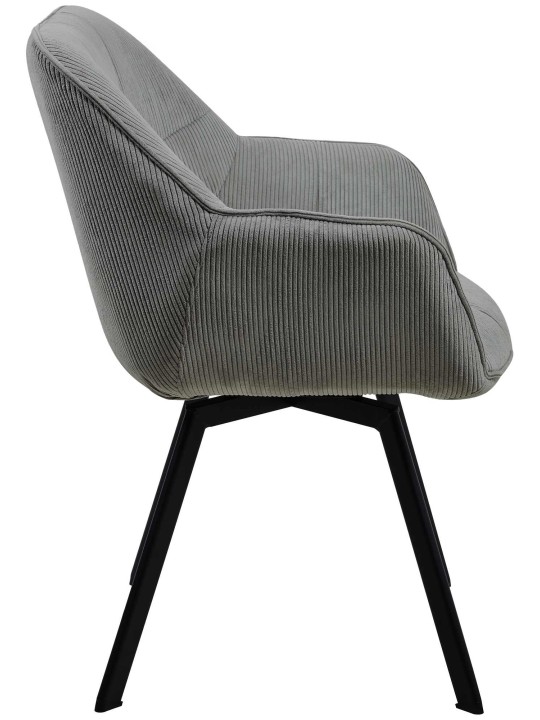 Silla de comedor Jordi Cord, gris