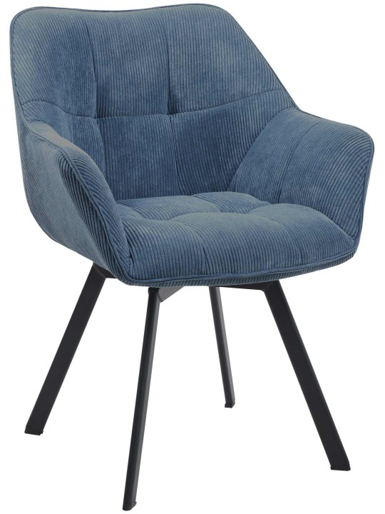 Silla de comedor Jordi Cord, azul