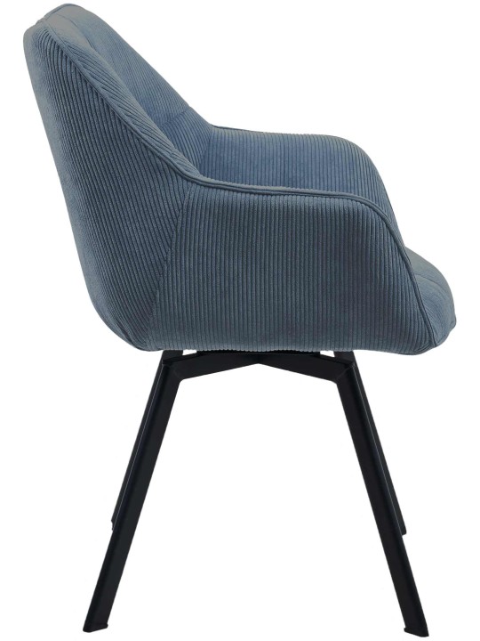 Silla de comedor Jordi Cord, azul