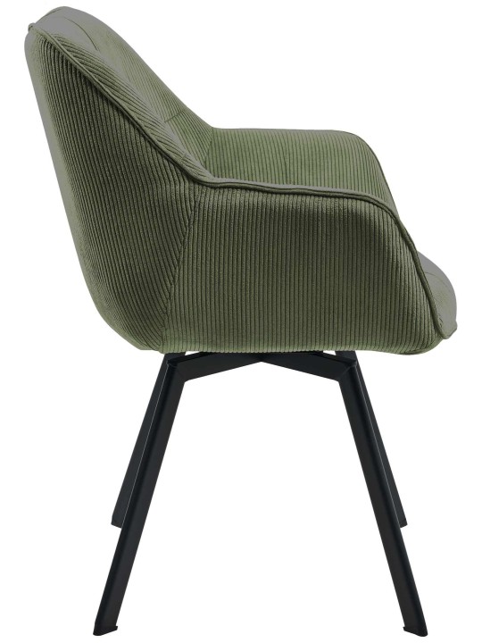 Silla de comedor Jordi Cord, verde
