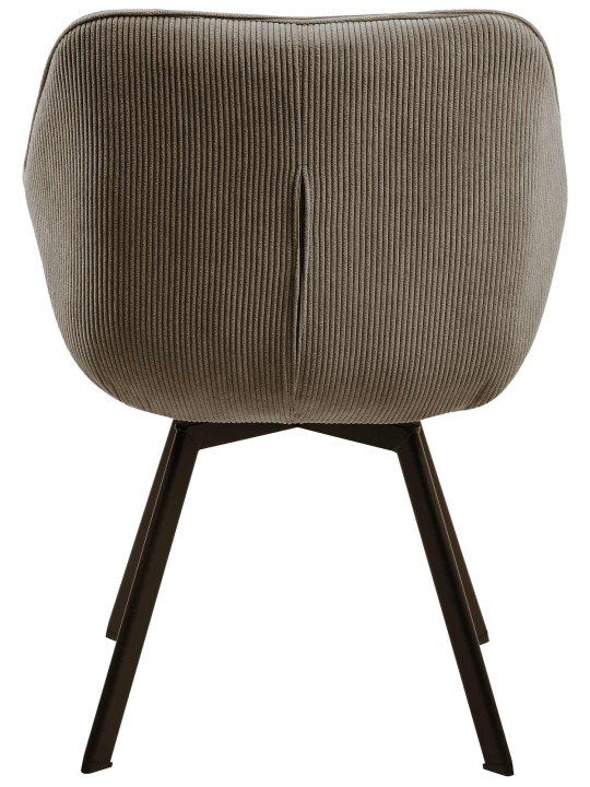 Silla de comedor Jordi Cord, marrón