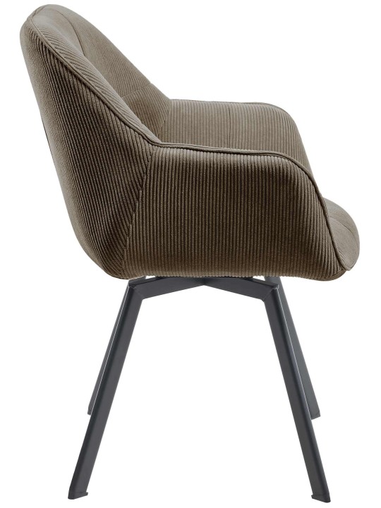 Silla de comedor Jordi Cord, marrón