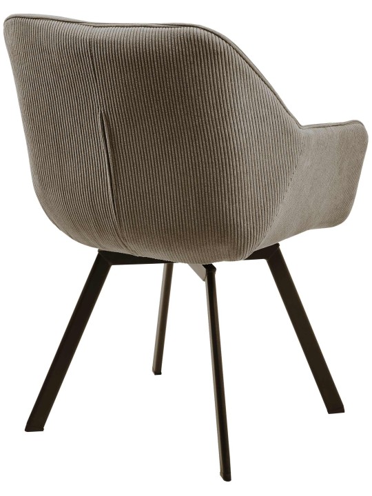 Silla de comedor Jordi Cord, marrón