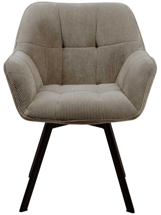 Silla de comedor Jordi Cord, marrón