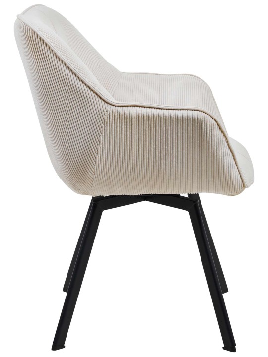 Silla de comedor Jordi Cord, crema