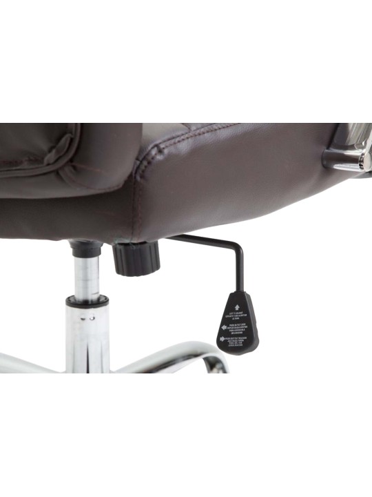 Silla de oficina Valais piel sintética, marrón