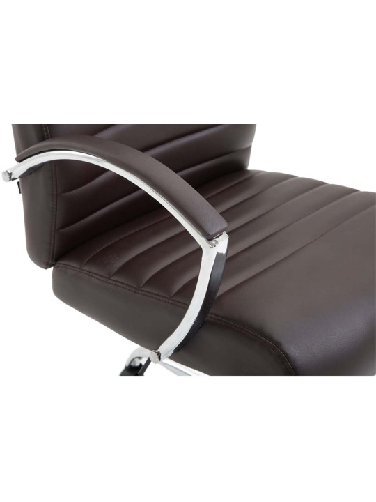 Silla de oficina Valais piel sintética, marrón