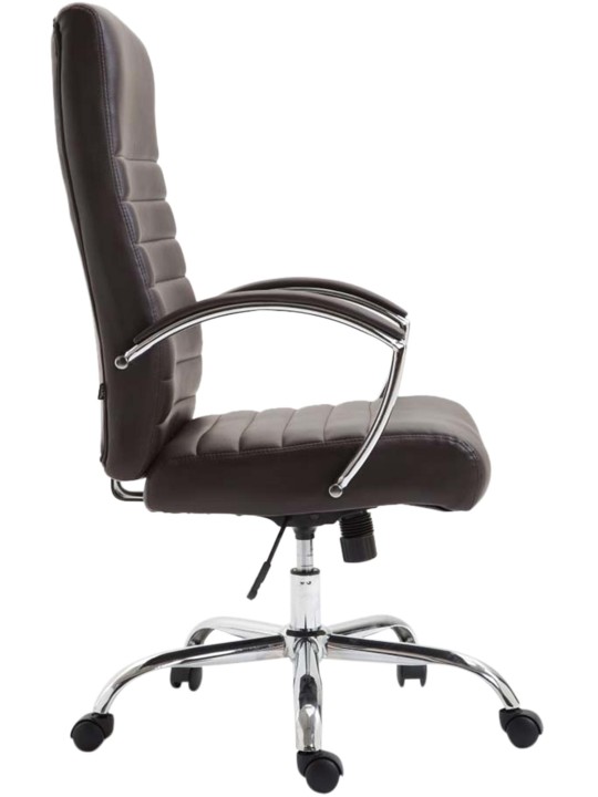 Silla de oficina Valais piel sintética, marrón