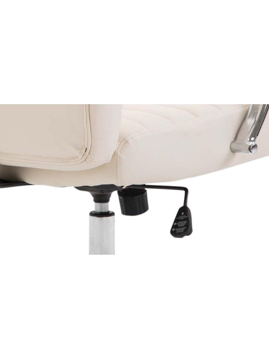 Silla de oficina Valais piel sintética, crema