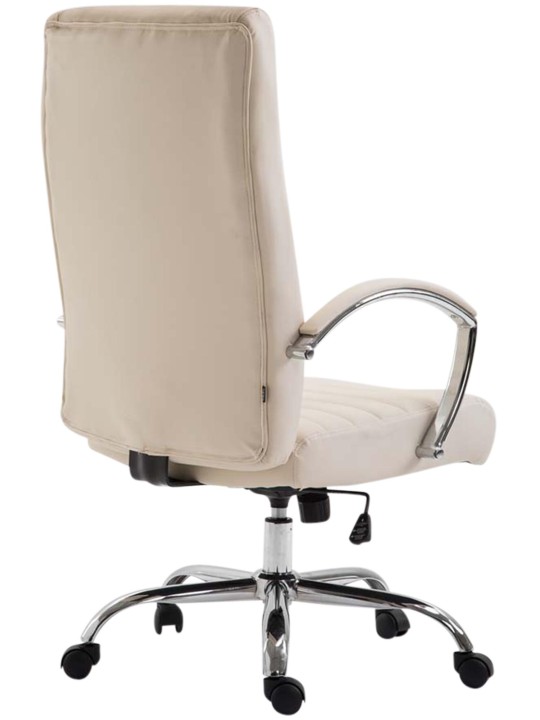 Silla de oficina Valais piel sintética, crema