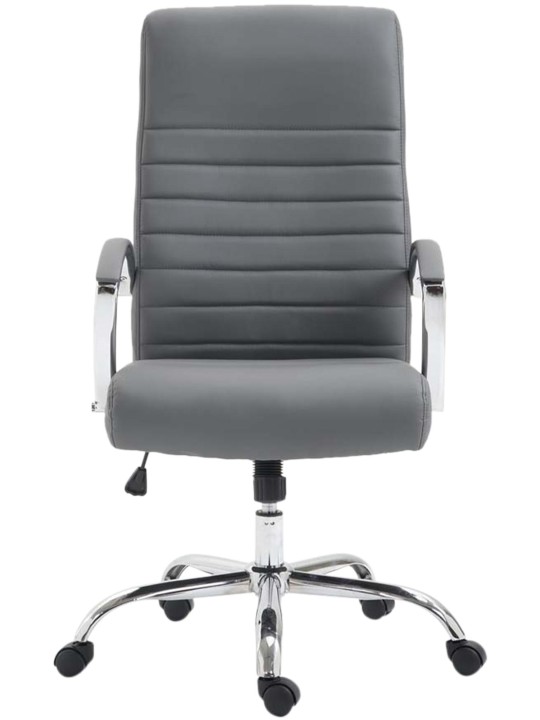 Silla de oficina Valais piel sintética, gris