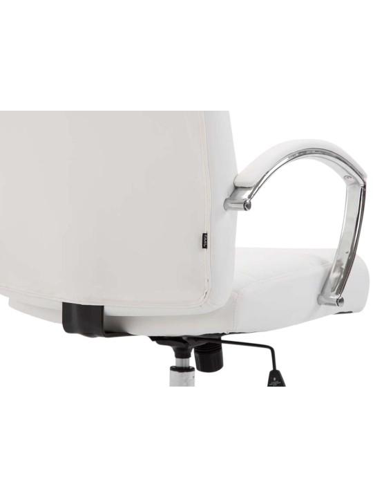 Silla de oficina Valais piel sintética, blanco