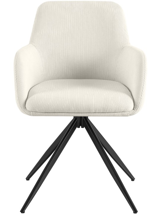 Silla de comedor Olema Cord, crema