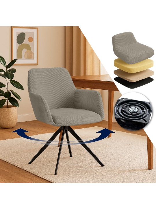 Silla de comedor Olema Cord, taupe