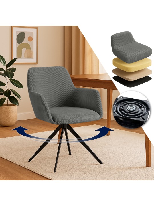 Silla de comedor Olema Cord, gris Silla de comedor Olema Cord, gris