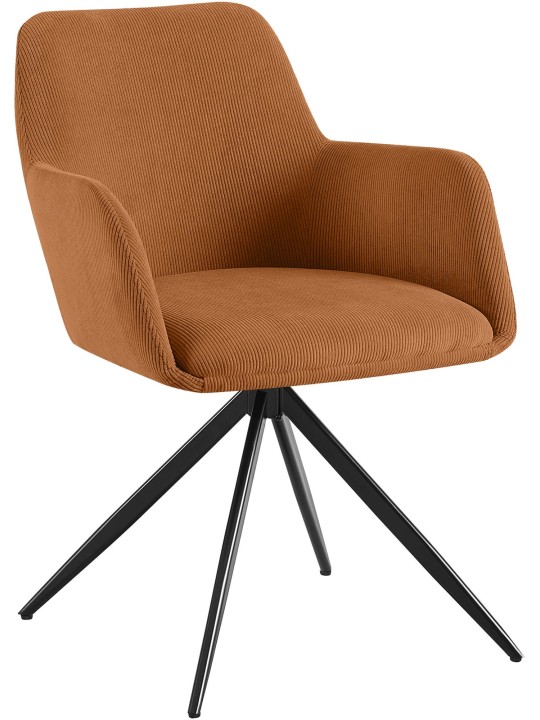 Silla de comedor Olema Cord, naranja