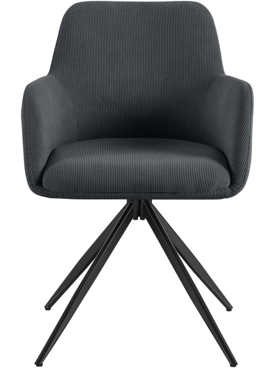 Silla de comedor Olema Cord, negro