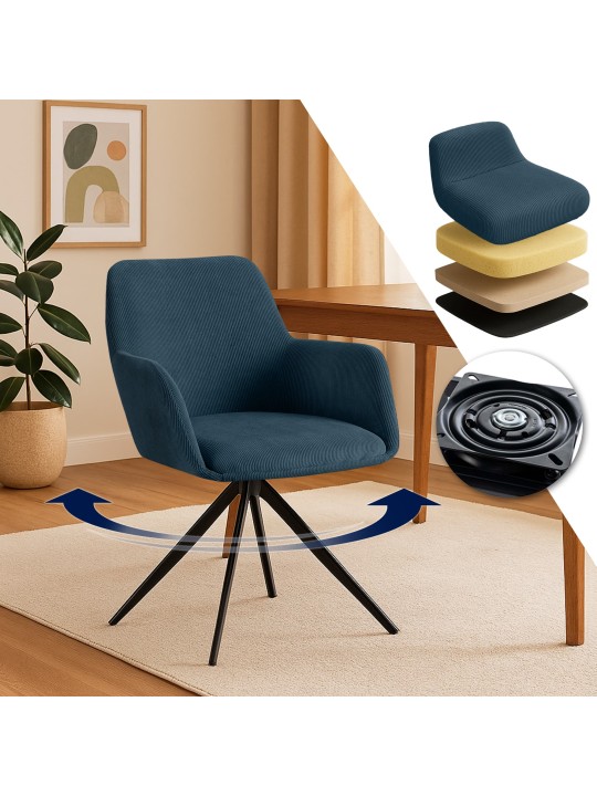 Silla de comedor Olema Cord, azul