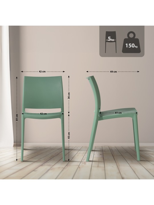 Conjunto de 2 sillas Meton, oliva Conjunto de 2 sillas Meton, oliva
