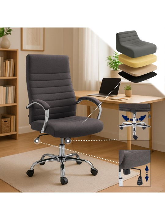 Silla de oficina tela Valais, gris oscuro Silla de oficina tela Valais, gris oscuro