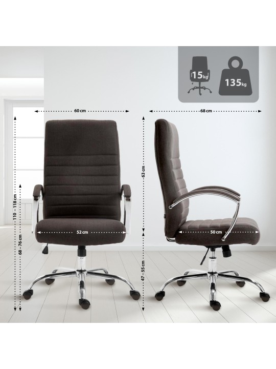 Silla de oficina tela Valais, gris oscuro Silla de oficina tela Valais, gris oscuro