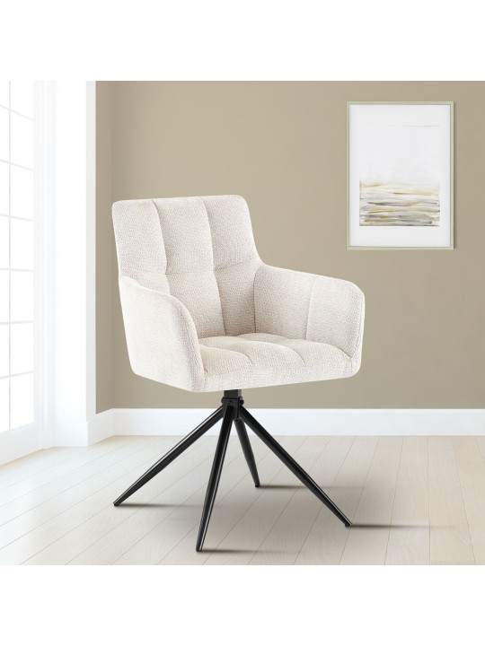 Juego de 2 sillas de comedor tela Jonah, crema Juego de 2 sillas de comedor tela Jonah, crema