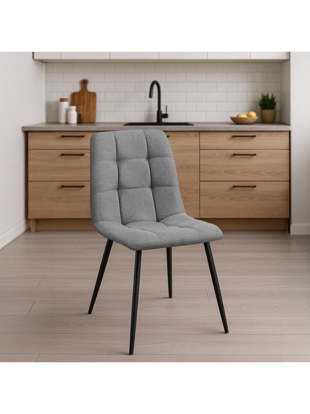 Silla de comedor tela Tilde, gris
