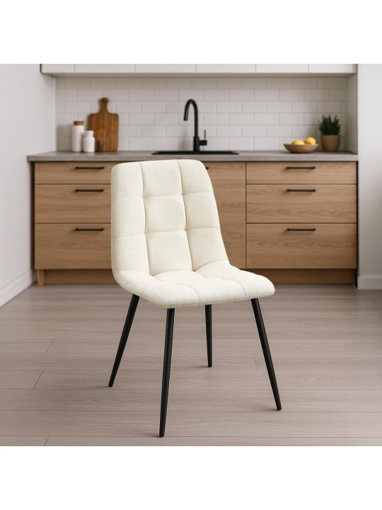 Silla de comedor tela Tilde, crema Silla de comedor tela Tilde, crema